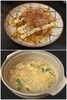 上：お好み焼き 豚玉
下：雑炊 石玉（ミックス）
「居酒屋石」