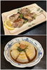 上：焼き鳥 ねぎま（2本）
下：新玉ねぎ丸ごとバターポン酢「居酒屋石」