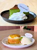 自家製スイーツ　抹茶バスクチーズケーキ／ブリュレバウム「Hanicam Cafe」
