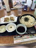 山田うどんさん　黒舞茸天ざるうどん　とろろ付き「川島町のイチジク　西船橋駅徒歩１分　アンティークDEN」