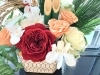 ワインレッドのローズが豪華🌹「【銀座　プリザーブドフラワーレッスン】お正月向け 「洋花のアレンジ」を作りました🎍」