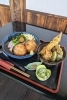 ぶっかけ大根海老餅蕎麦とミニ天丼「【御食事処曲屋】9月の営業日＆店休のお知らせ📢」