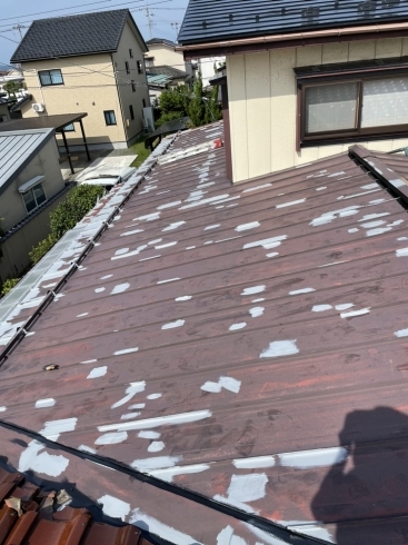 錆止めタッチアップ「鶴岡市　屋根塗装」