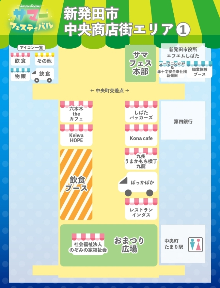 新発田市中央商店街エリア（1）｜サマフェス2019ガイドマップ