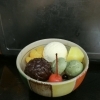 草だんご入りクリームあんみつ
