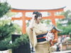 新緑「菜の花色の訪問着で伏見稲荷大社へ——日本の伝統文化を体験した素敵な一日」