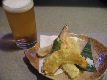 天ぷら盛り合わせと生ビールorサワーorソフトドリンク