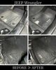 「撥水ワックスコート洗車+車内清掃(ジープ/ラングラー/LLサイズ)の施工事例をビフォーアフターでご紹介🚗✨」
