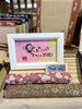 ミニ畳の使用例(筆文字アート作品)「SAIJOBASEマルシェに参加してきました😆」