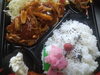 特製ソースのチキンハンバーグ弁当！「手作り弁当出来ました！」