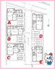 焼津市三ケ名　全５棟🏠配置図「【ＮＥＷ✨】焼津市三ケ名に全５棟🏠全棟並列駐車２台🚗焼津西小徒歩３分🏫富士屋・ウエルシア・セブンイレブン近く買い物便利▽ご予約制で同社完成物件のご内覧が可能です♪焼津市の家探し・土地情報も地域密着の不動産の39へお任せください🐰🏠」