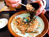 そばつゆで食べます「罪悪感ゼロの新食感お好み焼きです！」