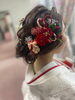 白×赤のミックス「和装ヘアスタイル4選」