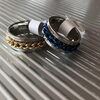 ステンレス製指輪・チェーンデザイン（コンビカラー）「ハンドメイドアクセサリーAYATO-inc【再入荷のお知らせ】ステンレス製指輪」
