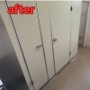 綺麗に補修完了「トイレブース表面材補修工事」