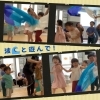 ポニョ、ポニョ🐠音楽に合わせて波と遊んで!「南区のピアノ音楽教室♪不思議な世界を音楽に合わせて子ども達と描く!わくわく笑顔あふれるリトミックレッスン【南区&下京区のピアノ・リトミック・英語リトミック・ベビーリトミック】」