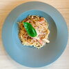 厚切りベーコンと３種のきのこのトマトソースパスタ「今週のパスタ」