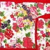 金彩牡丹と桜（赤白）子供鯉口シャツ上下組・義若オリジナル