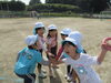 みんなで「エイエイオー！」「幼稚園交流とお話会」