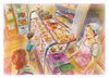 想いを形にする丁寧なイラスト「パンを選ぶお客様と店員さんの、やさしい会話の一瞬を描きました」