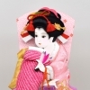 羽子板【正絹美月かのこ刺繍】　出飾り台付　10号
