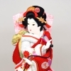 羽子板【正絹極上草野桜刺繍】　出飾り台付　10号
