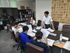 社内でデスクワーク！皆さん真剣な面持ちです✨「茅野北部中学校の生徒が職場体験に来てくれました！【おすすめの建設 会社（茅野市）求人募集中！】」
