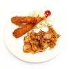 エビフライと焼肉セット