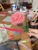 1年目の生徒さん作　バラの花きれいです！「6月26日　水引体験教室の風景」
