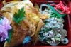 ミニカツ丼・あんかけ焼きうどんセット。「お弁当新商品も販売！」