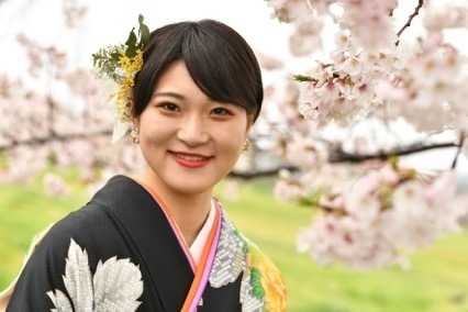 「桜の下で成人式撮影！【千葉 稲毛 美浜 浅間神社近くの写真館★着物・和装撮影はプロにお任せ】」