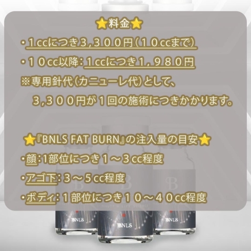 BNLS説明３「ついに登場❗️ 最新の脂肪溶解注射🔥『BNLS FATBURN 』🔥　長崎　佐世保　佐々　松浦　平戸」