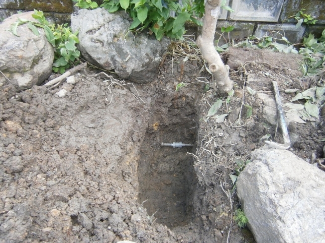 修理完了♪「池田町内で、庭の漏水修理を行いました。」