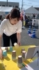 紙コップタワー「トリコカワグチマルシェ体験会2日間終了しました|パーソナルジム西川口」