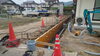 ブロックを積み上げていきます「第３報～工事内容　新築外構／ブロック積み／乱張り／土間打ち     出雲市」