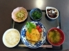はんぺんふんわりハンバーグ他　旨いよ🍵🥢🥗「今日の風で鯉のぼり🎏さんがなびいていま～す。ヾ(＠⌒ー⌒＠)ノ」