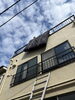 「戸建て3階からダブルマットレスの吊り下げ搬出」