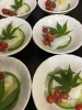 イカ刺身，可愛いミニトマト「華かぐらからのお知らせ‼️」