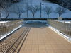 引揚記念館入口付近「今日は、雪景色となっています！」