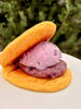 ２段クリームでボリューム満点！「ブルーベリーどら焼きをハンバーグします！【犬山市/観光農園/ブルーベリーポケット】」