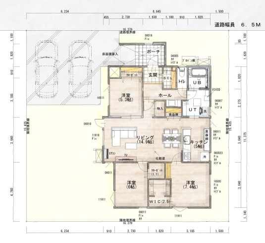 平面図、敷地配置図「♪柏木町平家モデルハウス建築中♪」