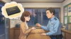 交番で補聴器の紛失を相談する女性と、「のっけるん」があればと想起するイラスト「【認定補聴器技能者が厳選】補聴器の紛失事故を防ぐには？現場の困りごとを解決する『のっけるん』」