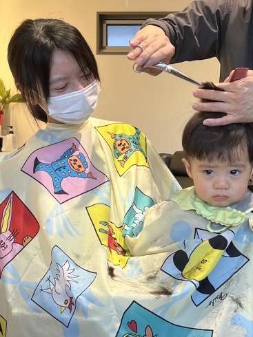 「1歳5ヶ月。初めてのヘアカット」