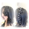 パールが上品な編み込みヘアセット「運動会にもおすすめゆるツインヘア♪」