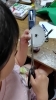 ふたを丁寧に作っています「万華鏡出来ました♥」