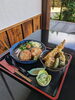 ぶっかけ大根海老餅そばとミニ天丼「夏季限定メニュー「ぶっかけ大根海老餅そば」始まります✨」