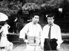 渥美清さんと前社長記念撮影「映画「男はつらいよ」渥美清さん扮する車寅次郎の代役でまといを振った亀家本舗の前社長♪【柴又名物草だんごが人気☆柴又帝釈天から一番近いお団子屋】」
