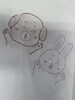 みんな、笑顔！「ちょっと一息。楽しそうに何を描いているのかなあ〜？何だかほっこり、疲れも吹き飛びそうな作品ができあがっていました。」