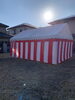 夕焼けに紅白が映えます！「東広島市西大沢  地鎮祭です。  静かな湖に沿うように宅地があり、遊歩道もあり、気持ちよさそうですね～！レンタルほり」