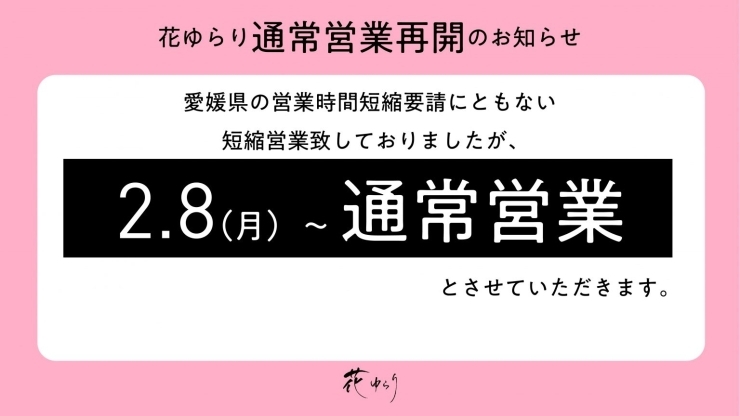 花ゆらりの通常営業を再開いたしました！「バレンタイン企画　オレンジチョコパック開催！」